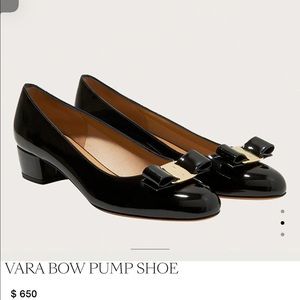 Salvatore Ferragamo Vara Patent Bow Pumps black